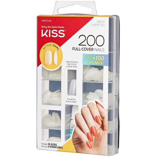 Kiss False Nails Full Cover Active Oval Nails Nails