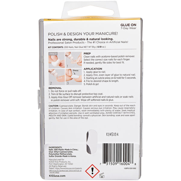 Kiss False Nails Full Cover Active Oval Nails Nails