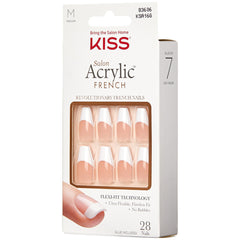 Kiss False Nails Salon Acrylic French Nails - Je T'aime (Angled Shot 2)