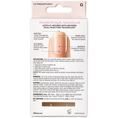 Kiss False Nails Salon Acrylic Nude French Nails - Breathtaking (Back of Packaging)