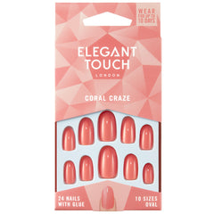 Elegant Touch Colour False Nails Coral Craze
