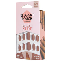 Elegant Touch Nude False Nails Mink - Angled