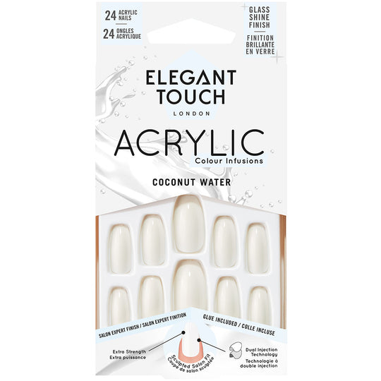 Elegant Touch Acrylic Colour Infusions False Nails Coconut Water