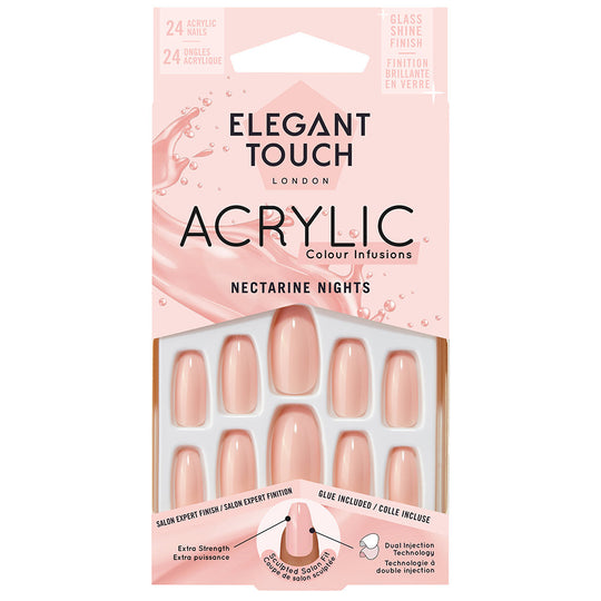 Elegant Touch Acrylic Colour Infusions False Nails Nectarine Nights