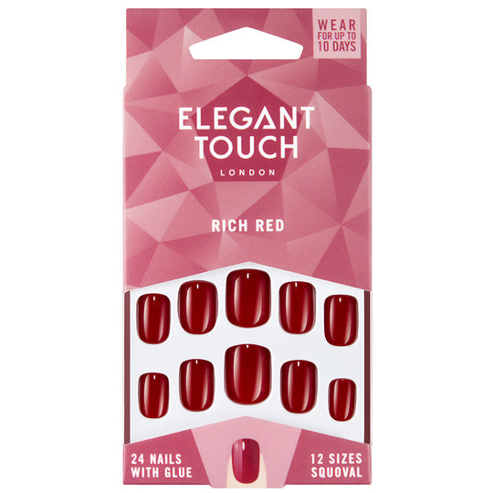 Elegant Touch Colour False Nails Rich Red
