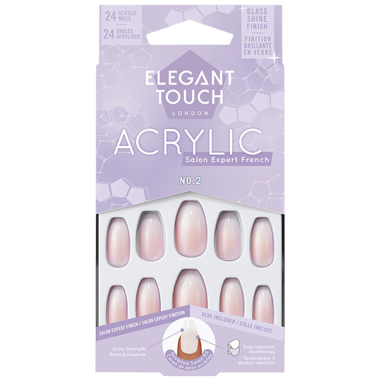 Elegant Touch Acrylic Salon Expert French False Nails No 2