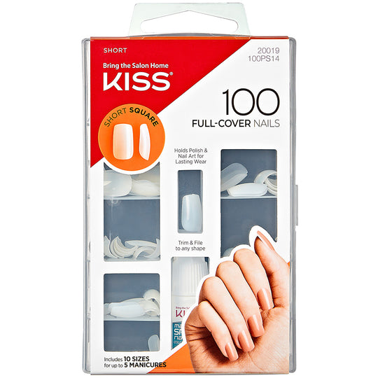 Kiss False Nails - Full Cover Short Square Nails