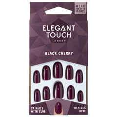 Elegant Touch Colour False Nails Black Cherry