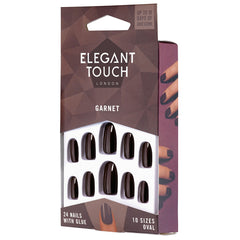 Elegant Touch Colour False Nails Garnet - Angled