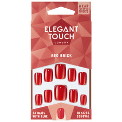 Elegant Touch Colour False Nails Red Brick