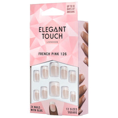 Elegant Touch False Nails French Pink 126 - Angled